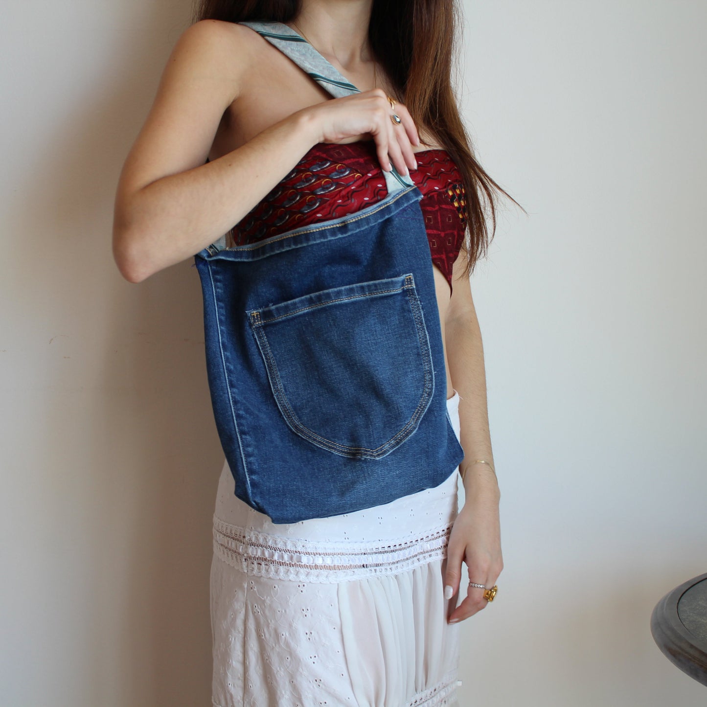 Rehumanize Denim Tote Bag